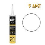 Selsil Silikonize Mastik Beyaz 500 Gr. - 5 Adet