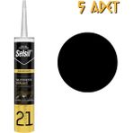 Selsil Silikonize Mastik SİYAH 500 gr. - 5 Adet