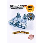 SELTEL Kurşun Akü Kutup Başı Takım ( ) (-) 8mm Krom Civata Marin Akü Kutupbaşı 10 ADET