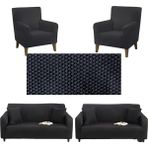 Seltenet Lastikli Esnek Koltuk Kanepe Kılıfı Takımı Çekyat Örtüsü 3+3+1+1 - 180 x 230 cm - Antrasit