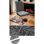 Seltenet Lastikli Kadife Sandalye Kılıfı Mutfak Sandalye Örtüsü Yıkanabilir Sandalye Koruyucu (1-Adet) - 35 x 55 cm - Koyu Gri