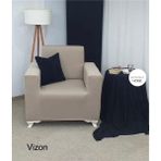 Seltenet Mikropetek Likrali Tek Kişilik Koltuk Kılıfı Streç Lastıklı Berjer Çekyat Kanepe Örtüsü - 80 x 120 cm - Vizon