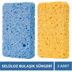 Selüloz Bulaşık Süngeri - 2 Adet Mavi Sarı