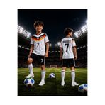 Selvira Almanya Havertz 7 Numara Çocuk Futbol Forması Takımı Beyaz Siyah Taraftar Forma Seti Şortlu Çocuk Spor Giyim