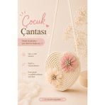 Selvira Kız Çocuk Kalp Hasır Model Çanta Çiçek Detaylı Omuz Askılı Mini Çocuk Çantası 12X12 cm - Krem