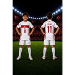 Selvira Türkiye Milli Takım Çocuk Futbol Forması Kırmızı Baskılı Şortlu Takım – 4-10 Yaş Nefes Alan Kumaş Rahat Kesim Günlük & Spor Kullanım - 6 Yaş - Kırmızı-1