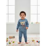 Selvira Unisex Koala Hello Cute Bebek Eşofman/pijama Takımı | Gökkuşağı Desenli Alt Üst Kombin - Petrol Mavisi - 5 Yaş