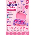 Selvira Valizli Makyaj Seti Çekçekli Oyuncak Bavul Kız Çocuk Güzellik ve Kuaför Oyuncak Seti Taşınabilir Aksesuarlı Rol Yapma Oyuncağı 3+ Yaş Mor Pembe - Açık Pembe