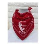 sema aksesuar Unisex Kırmızı Atatürk Silüetli İmzalı Sonsuzluk Pamuk Kumaş Fular - Bandana - 23 Nisan, 29 Ekim
