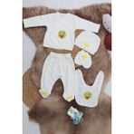 Sema Baby 5 Parça Hastane Çıkışı Zıbın Seti 0-3 Ay - 0 - 1 Ay - 001 - Beyaz
