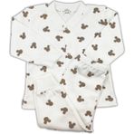 Sema Baby Mickey Mouse Bebek Pijama Takımı – Ekru 0-3 Ay - 001 - Beyaz - 0 - 1 Ay