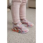 Sema Baskılı Kız Bebek Anorak Taban Kaymaz Taban Ortopedik Işıklı Spor Ayakkabı - Lila