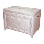 Sema Home Hanzade Büyük Kadife Kaplamalı Çeyiz Sandığı