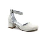 Sema Kız Çocuk Gümüş Simli Topuklu Abiye ayakkabı