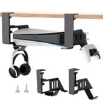 Semaiki Metal PS5 Stand Yatay, PS5/PS5 Slim Konsol-Disk ve Dijital Sürümleri için Masa Altı Depolama Kiti, Denetleyici, Kulaklık Yuvası, PS5/PS5 İnce Genişletilebilir Aksesuarları
