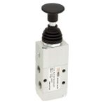 Semakmatic Pnömatik 1/8" Mekanik Kumandalı Itme-Çekme Valf - 3/2 - 1/8" İTME-ÇEKME VALF ( NA. / NK. ) / SMV3218İÇ00M00
