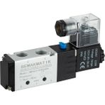 SEMAKMATİK Pnömatik 5/2 - 1/4" Tek Bobin Solenoid Valf - 12v