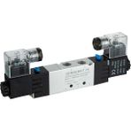 SEMAKMATİK Pnömatik 5/3 - 1/4" Çift Bobin Kapalı Merkez Solenoid Valf - 12v DC