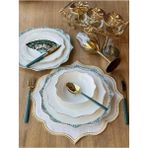 Sembol Camelot Yelpaze Desen Bone China 24 Parça Yemek Takımı