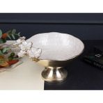 sembol Florındo Altın Sedefli Ayaklı Meyvelik/dekor 24X17CM - YOK