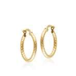 Sembol Gold 14 Ayar 2,0 cm Kalemli Altın Halka Küpe