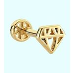 Sembol Gold 14 Ayar Altın Diamond Tragus Piercing