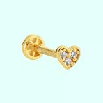 Sembol Gold 14 Ayar Altın Üçtaş Kalp Tragus Piercing