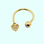 Sembol Gold 14 Ayar Kalpli Altın Yarım Halka Kulak Piercing