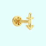 Sembol Gold 14 Ayar Taşsız Altın Çapa Tragus Piercing