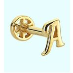 Sembol Gold -A- Harf 14 Ayar Tragus Altın Piercing