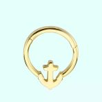Sembol Gold Çapa 14 Ayar Altın Halka Piercing