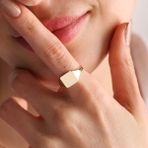 Sembol Gold (Kişiselleştir) Kare 0,9 cm 14K Altın Şövalye Yüzük