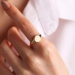 Sembol Gold (Kişiselleştir) Sade 1.0 cm 14K Altın Şövalye Yüzük
