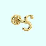 Sembol Gold -S- Harf 14 Ayar Tragus Altın Piercing