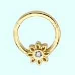 Sembol Gold Tektaş Çiçek 14 Ayar Altın Halka Piercing
