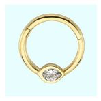 Sembol Gold Tektaş Göz 14 Ayar Altın Halka Piercing