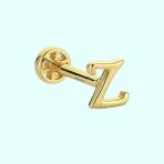 Sembol Gold Z Harf 14 Ayar Tragus Altın Piercing