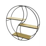 Sembol - Yuvarlak 3 Katlı Metal Dekoratif Duvar Raf 60 X 14 X 60 Cm (5433)