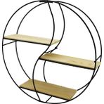 Sembol - Yuvarlak 3 Katlı Metal Dekoratif Duvar Raf 60 x 14 x 60 cm - Çok Renkli