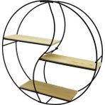 SEMBOL - YUVARLAK 3 KATLI METAL DEKORATİF DUVAR RAF 60 x 14 x 60 cm