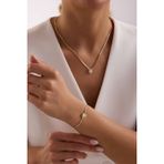 SembolGold Altın Balık Sırtı Baget Set Kolye, Bileklik