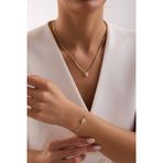 SembolGold Altın Balık Sırtı Parçalı Baget Set Kolye, Bileklik