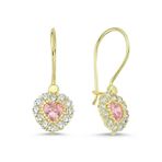 Sembolgold Altın Çocuk Küpe 14 Ayar Sallantılı Model Taşlı Sg42-70021