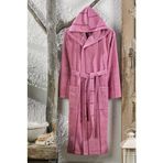 SEMECCA TEXTILE Lara Kadife Kapşonlu Bornoz-Mürdüm