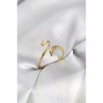 Semel BYK4133-SML Gold Renk Yılan Model Zirkon Taşlı Kadın Yüzük