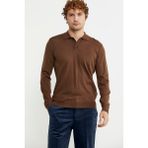 Sementa Erkek Polo Yaka Triko Kazak - Kahve - 3XL - 0-Kahverengi