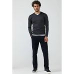 Sementa Erkek V Yaka Basic Triko Kazak - Antrasit - 2XL