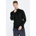 Sementa Erkek Yarım Boğazlı Triko Kazak - Siyah - 2XL