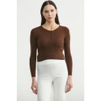 Sementa Fitilli Crop Triko Kazak - Kahve - Standart