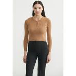 Sementa Fitilli Crop Triko Kazak - Karamel - Standart